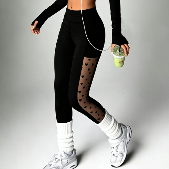🧘New arrival 50% OFF!💕 Women's Mesh High Waist Yoga Pants – Tummy Control, Side Pocket & Butt-Lifting 🍑