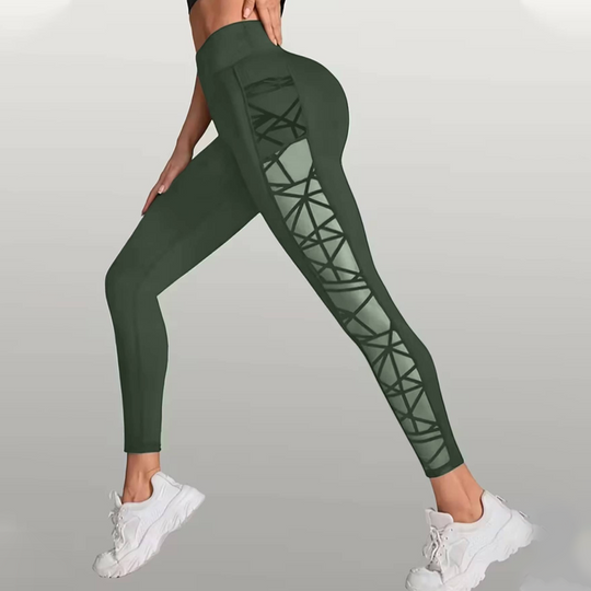 🧘New arrival 50% OFF!💕 Women's Mesh High Waist Yoga Pants – Tummy Control, Side Pocket & Butt-Lifting 🍑