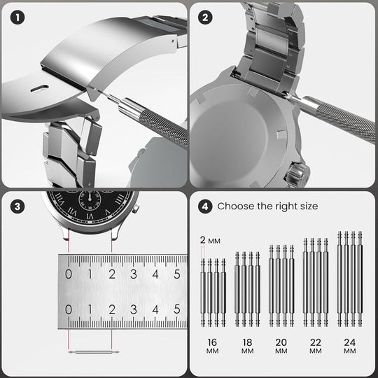 💎 50% OFF! 💎 Professional Watch Repair Tool Kit – All-in-One, Precision Stainless Steel Tools for Battery & Band Fixes