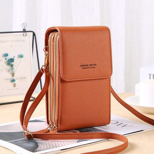 RFID Anti-Theft Phone Crossbody – Touchscreen & Multi-Compartment Design