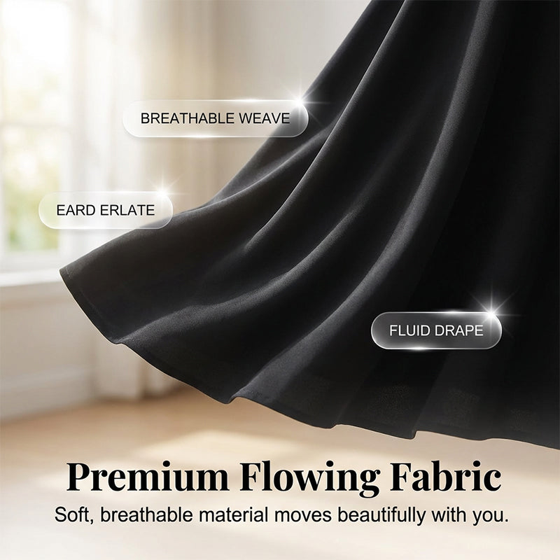 🥳2026 HOT SALE🥳💞50K+ SOLD!💥💕🌿 50% OFF! Elegant Puff Sleeve Dress – V-neck & high waist create hourglass shape. Breathable, wrinkle-resistant. Perfect for mature women. 👗✅
