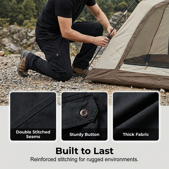👖50% OFF!🛠️ Men's Cotton Cargo Tactical Pants – Multi-Pocket, Reinforced Construction & Adjustable Waist 🔧
