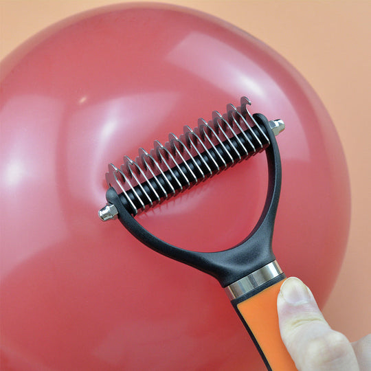 🐕  Last Day Special Price £12.99 !  🐈 Double-Sided Deshedding Pet Grooming Brush – Dual-Sided Design, Ergonomic Handle & Gentle Grooming ✨