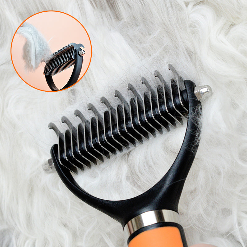 🐕  Last Day Special Price £12.99 !  🐈 Double-Sided Deshedding Pet Grooming Brush – Dual-Sided Design, Ergonomic Handle & Gentle Grooming ✨