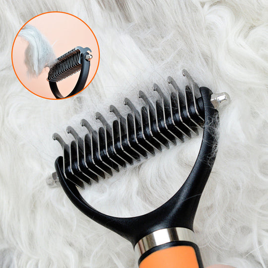 🐕  Last Day Special Price £12.99 !  🐈 Double-Sided Deshedding Pet Grooming Brush – Dual-Sided Design, Ergonomic Handle & Gentle Grooming ✨