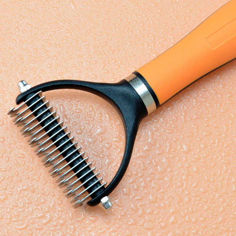 🐕  Last Day Special Price £12.99 !  🐈 Double-Sided Deshedding Pet Grooming Brush – Dual-Sided Design, Ergonomic Handle & Gentle Grooming ✨