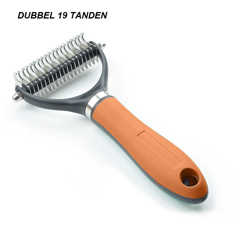 🐕  Last Day Special Price £12.99 !  🐈 Double-Sided Deshedding Pet Grooming Brush – Dual-Sided Design, Ergonomic Handle & Gentle Grooming ✨