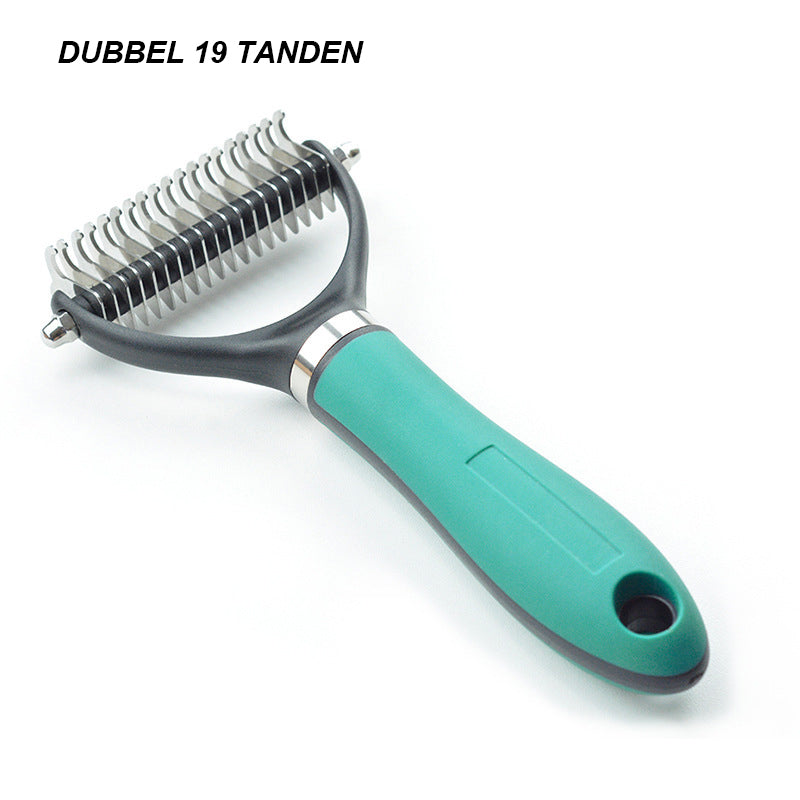 🐕  Last Day Special Price £12.99 !  🐈 Double-Sided Deshedding Pet Grooming Brush – Dual-Sided Design, Ergonomic Handle & Gentle Grooming ✨