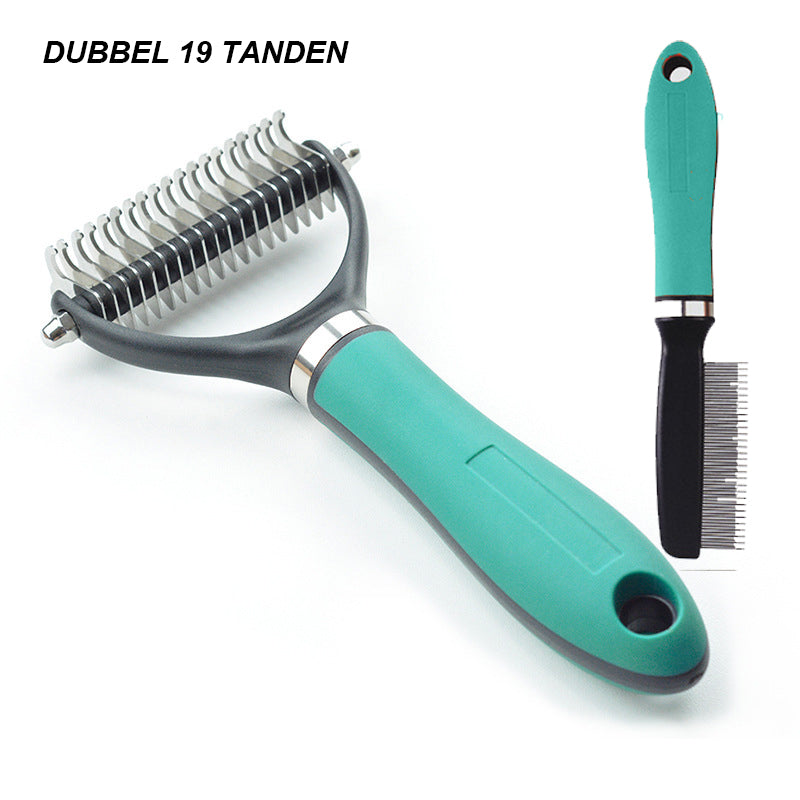 🐕  Last Day Special Price £12.99 !  🐈 Double-Sided Deshedding Pet Grooming Brush – Dual-Sided Design, Ergonomic Handle & Gentle Grooming ✨