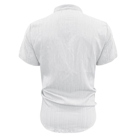 ⏳LAST DAY SALE 50% OFF🔥 Men's Summer Stand Collar Short Sleeve Shirt – Breathable Material, Modern Fit & Ideal for Casual or Work 💼