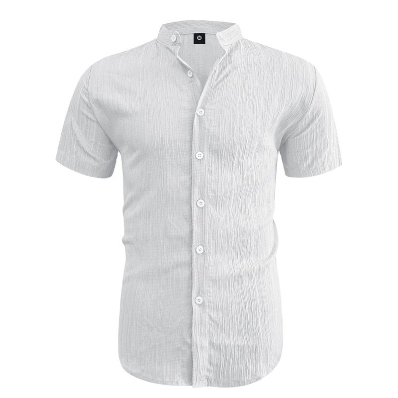 ⏳LAST DAY SALE 50% OFF🔥 Men's Summer Stand Collar Short Sleeve Shirt – Breathable Material, Modern Fit & Ideal for Casual or Work 💼