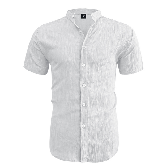 ⏳LAST DAY SALE 50% OFF🔥 Men's Summer Stand Collar Short Sleeve Shirt – Breathable Material, Modern Fit & Ideal for Casual or Work 💼