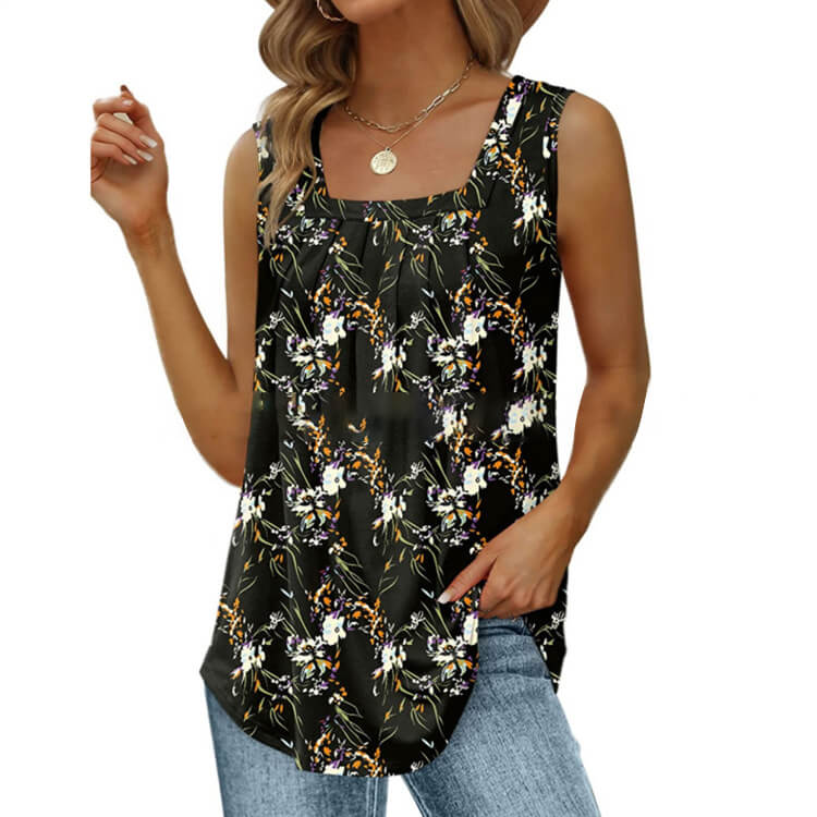 🎉 50% OFF! 🧊 Viral Square Neck Tank – Snatched Waist, Zero Bra Hassle ✨