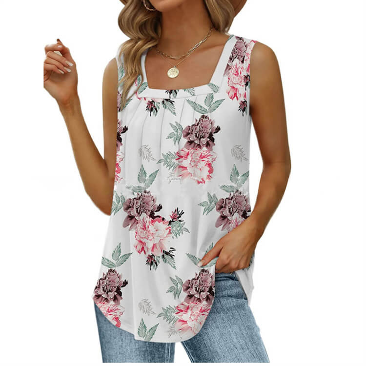 🎉 50% OFF! 🧊 Viral Square Neck Tank – Snatched Waist, Zero Bra Hassle ✨