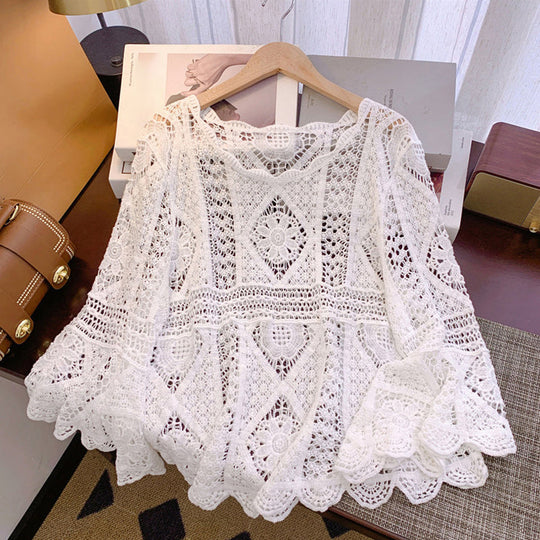 🥳2026 HOT SALE🥳Women's Vintage-Inspired Lace Cover-Up Blouse