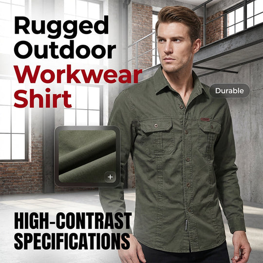🔥2026 HOT SALE🔥Men's Long Sleeve Cotton Workwear Shirt
