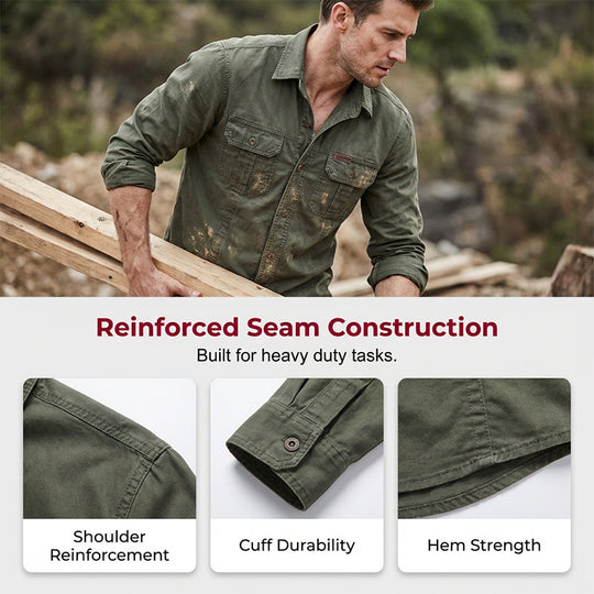 🔥2026 HOT SALE🔥Men's Long Sleeve Cotton Workwear Shirt