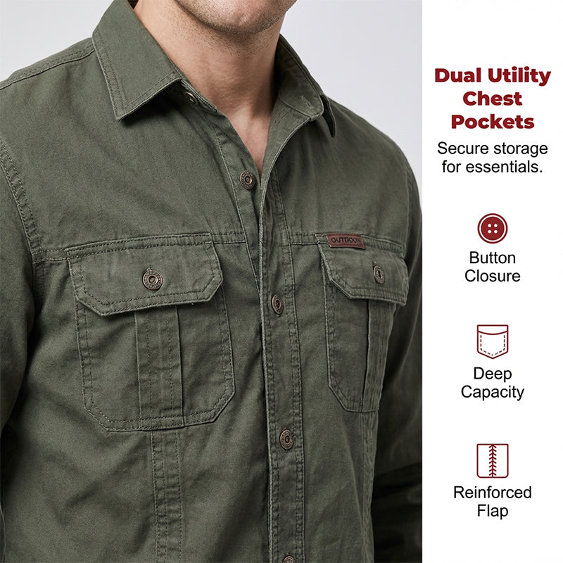🔥2026 HOT SALE🔥Men's Long Sleeve Cotton Workwear Shirt