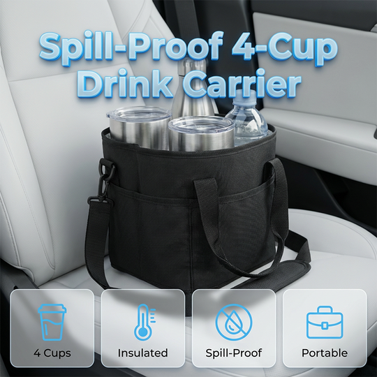 🔥4-Cup Drink Carrier Tote with Shoulder Strap