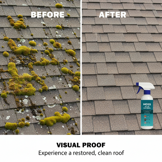 🔥Last Day Promotion - ONLY £9.99!!⚡50K+ SOLD!🏠Multi-Surface Roof Moss & Algae Cleaner Spray