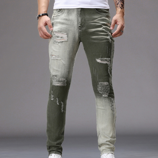 Jean slim déchiré dégradé pour homme