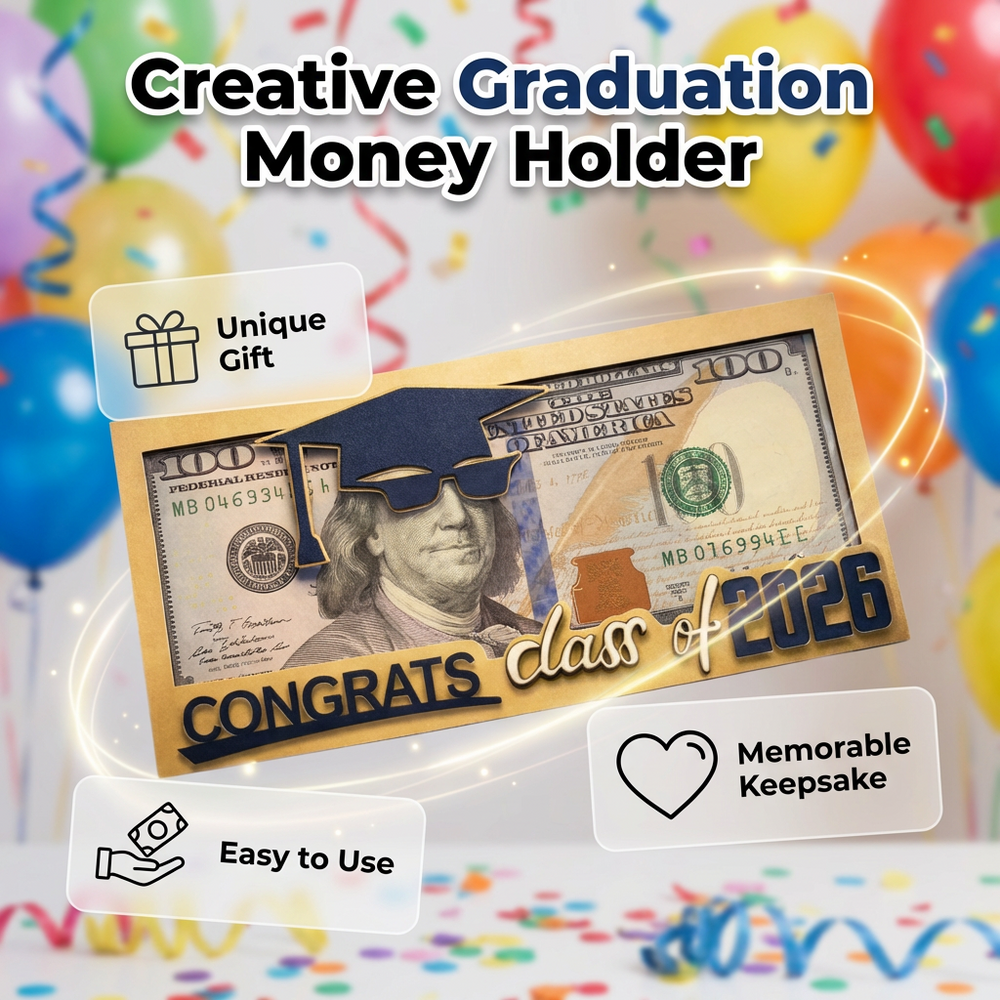 🥳2026 HOT SALE💥Creative Wooden Graduation Money Holder