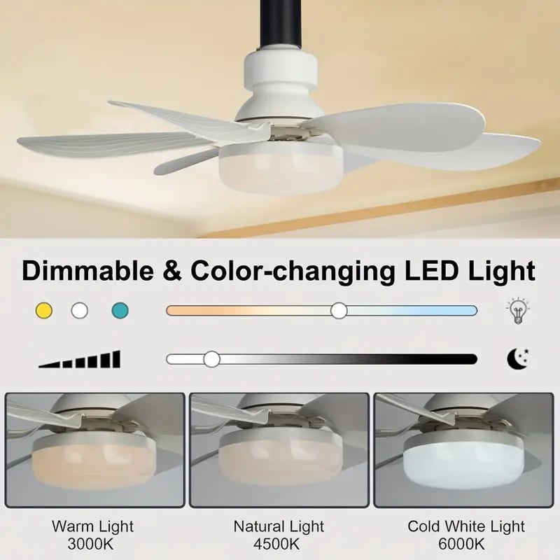 ⏳LAST DAY SALE 50% OFF🔥40W LED Ceiling Fan Light – 20.5” Ultra-Quiet with Remote 🎯 | E27 + FREE B22 Adapter 🔌 | For Bedroom 😴, Kitchen 👩‍🍳 & Garage 🛠️
