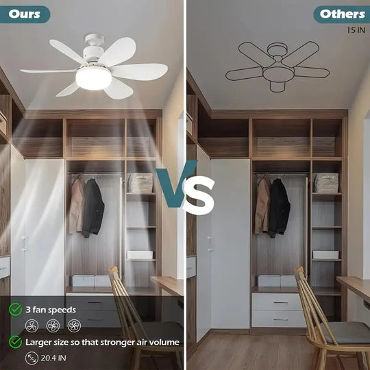 ⏳LAST DAY SALE 50% OFF🔥40W LED Ceiling Fan Light – 20.5” Ultra-Quiet with Remote 🎯 | E27 + FREE B22 Adapter 🔌 | For Bedroom 😴, Kitchen 👩‍🍳 & Garage 🛠️