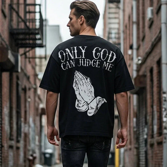 👕50% OFF!🙏Men's Praying Hands Graphic Tee – Cotton, Casual, Symbolic, Versatile ✨