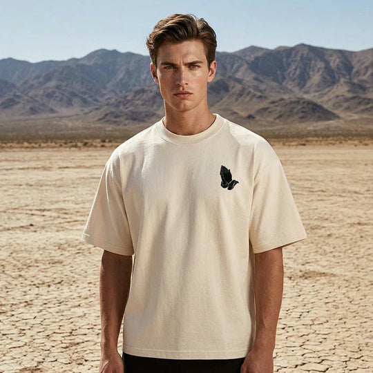 👕50% OFF!🙏Men's Praying Hands Graphic Tee – Cotton, Casual, Symbolic, Versatile ✨
