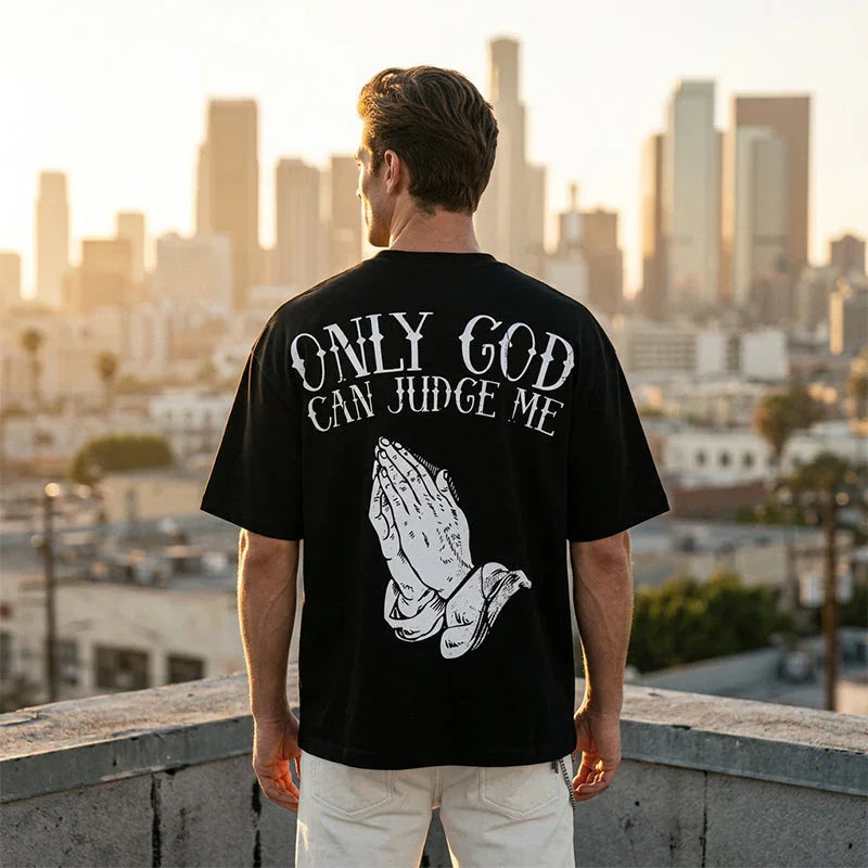👕50% OFF!🙏Men's Praying Hands Graphic Tee – Cotton, Casual, Symbolic, Versatile ✨