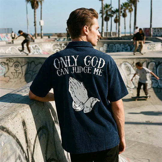 👕50% OFF!🙏Men's Praying Hands Graphic Tee – Cotton, Casual, Symbolic, Versatile ✨