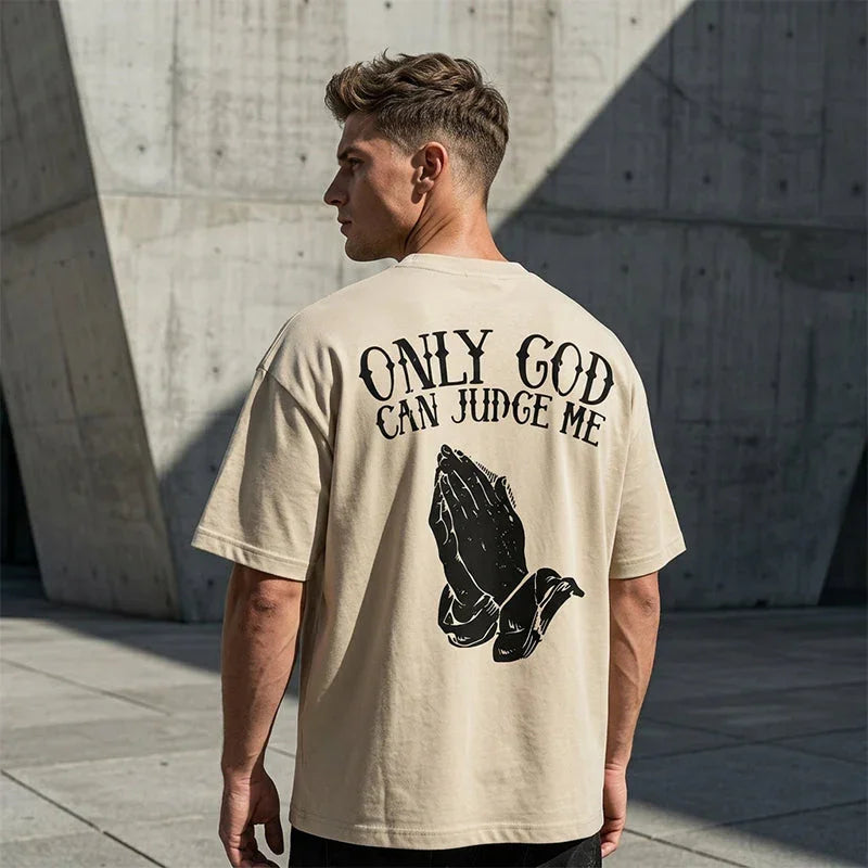 👕50% OFF!🙏Men's Praying Hands Graphic Tee – Cotton, Casual, Symbolic, Versatile ✨