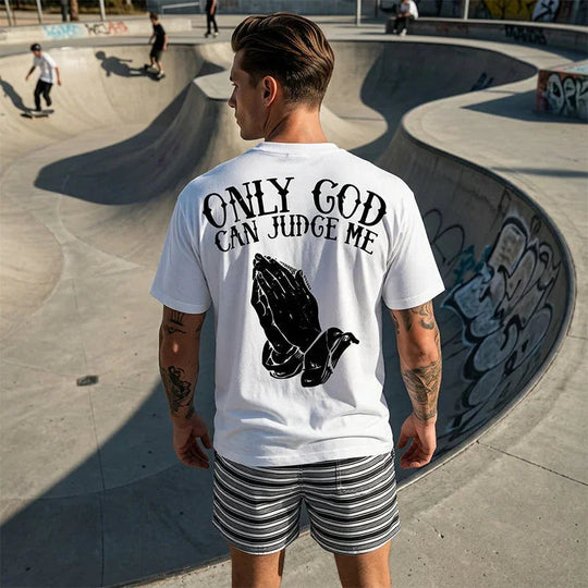 👕50% OFF!🙏Men's Praying Hands Graphic Tee – Cotton, Casual, Symbolic, Versatile ✨