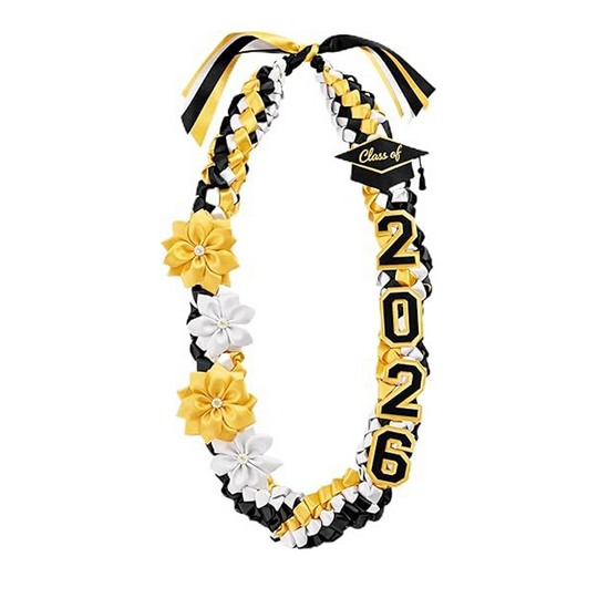 Graduation Ribbon Lei with Flowers
