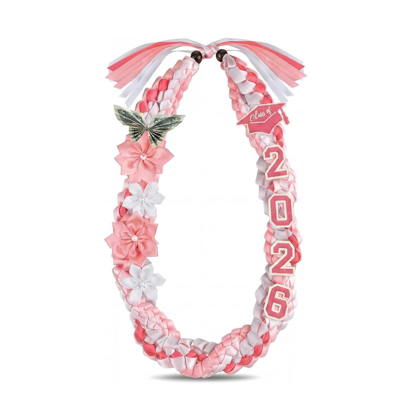 Graduation Ribbon Lei with Flowers