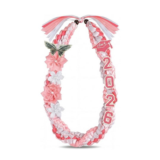 Graduation Ribbon Lei with Flowers