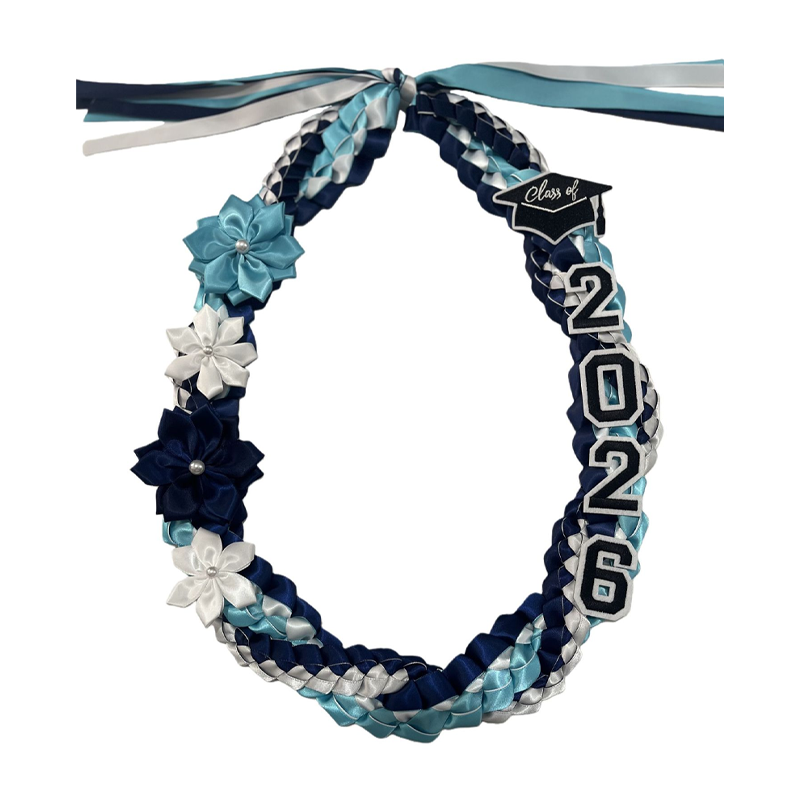 Graduation Ribbon Lei with Flowers