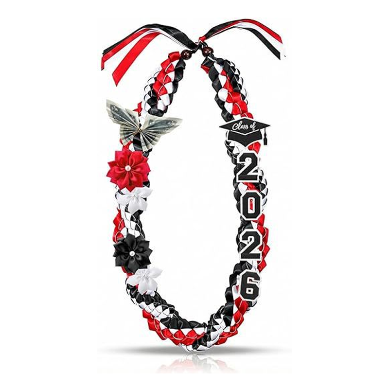 Graduation Ribbon Lei with Flowers
