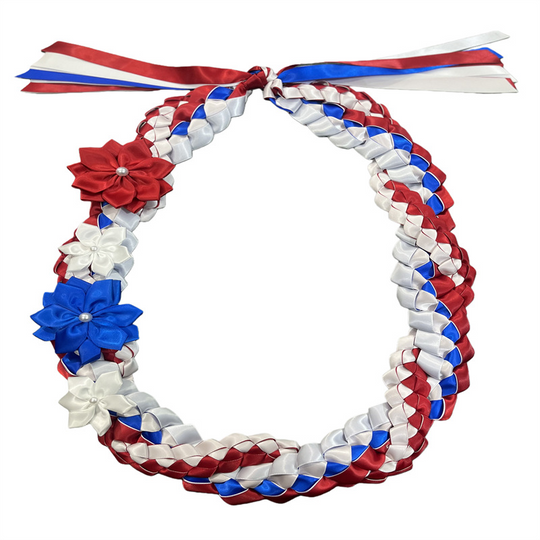 Graduation Ribbon Lei with Flowers