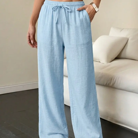 🥳2026 HOT SALE🥳Women's Solid Color Crinkle Wide Leg Pants