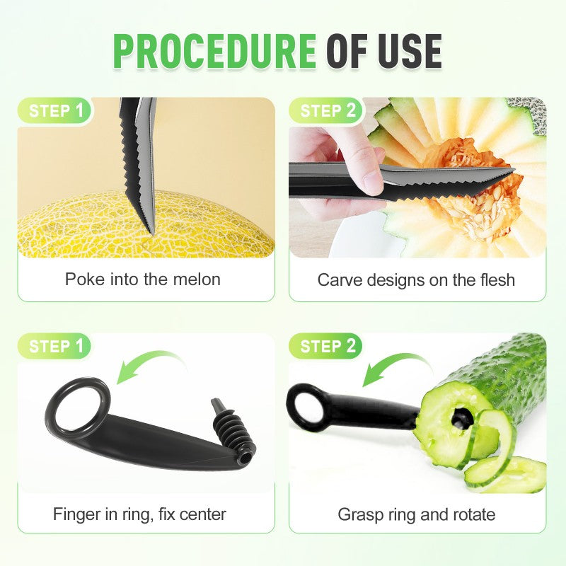 🥳2026 HOT SALE🥳Spiral and V Tool Duo for Fruit Decorating