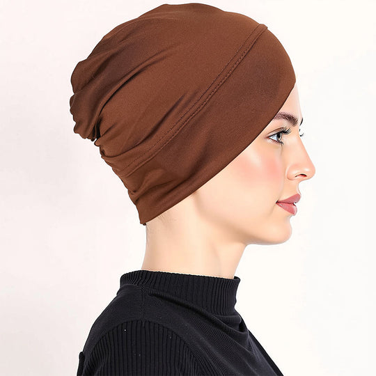 👒 Buy 1 Get 1 FREE!🌸 Soft Stretch Turban Cap – Milk Silk Fabric & Anti-Slip Fit – Hair Volume Concealer – Multi-Use Under Scarf 🧣