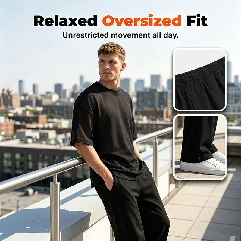 🔥2026 Hot Sale ⏰👔Men's T-Shirt & Wide-Leg Pants 2-Piece Set🎁