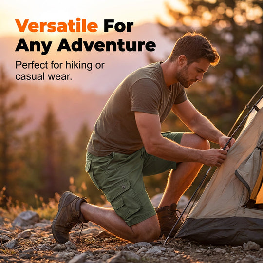 🩳 LIMITED-TIME 50% OFF! 💥 Men's Outdoor Casual Cargo Shorts – Multi-Pocket, Durable Cotton, Relaxed Fit ✨