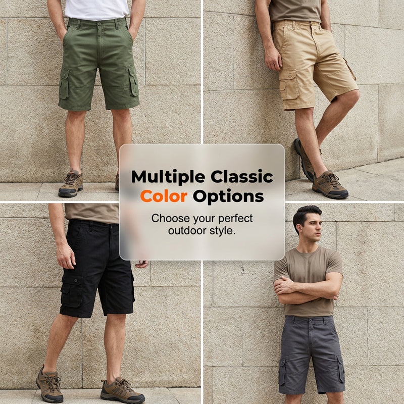 🩳 LIMITED-TIME 50% OFF! 💥 Men's Outdoor Casual Cargo Shorts – Multi-Pocket, Durable Cotton, Relaxed Fit ✨