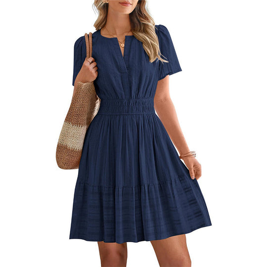 📢📢40% OFF !! ⏰Women's Short Sleeve Tiered Mini Dress