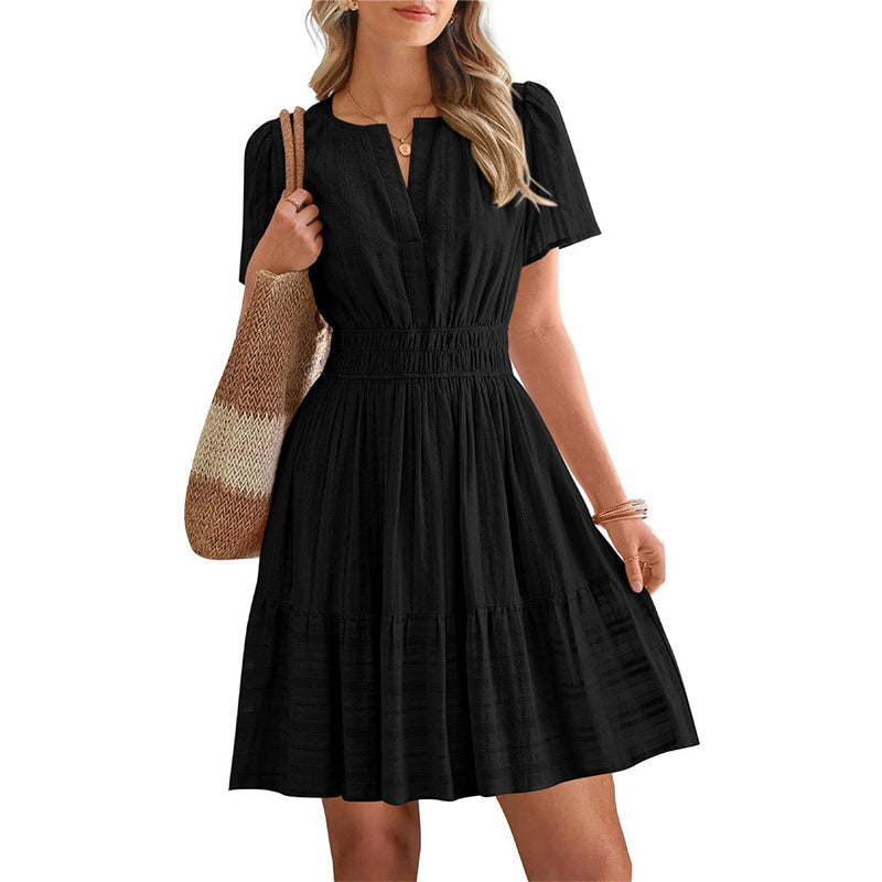 📢📢40% OFF !! ⏰Women's Short Sleeve Tiered Mini Dress