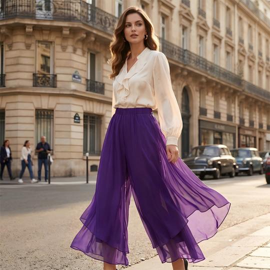 🔥2026 New Style ＆ Hot Sale ＆ 50％ Off🔥Women's Asymmetrical Chiffon Wide-Leg Pants