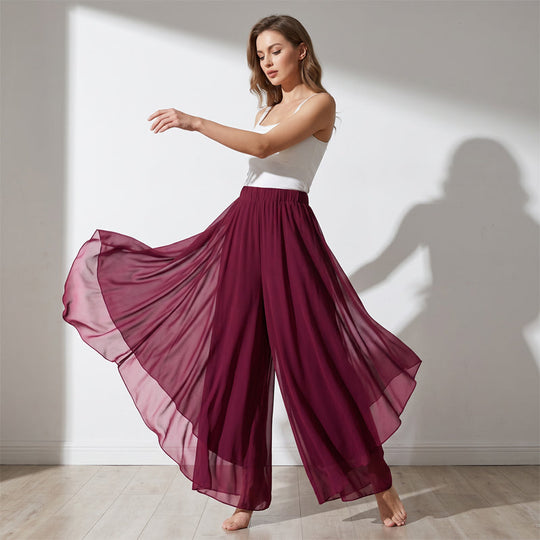 🔥2026 New Style ＆ Hot Sale ＆ 50％ Off🔥Women's Asymmetrical Chiffon Wide-Leg Pants